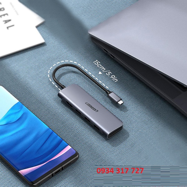 Cáp USB Type C to HDMI, USB 3.0, đọc thẻ SD/TF cao cấp Hãng SX : Ugreen